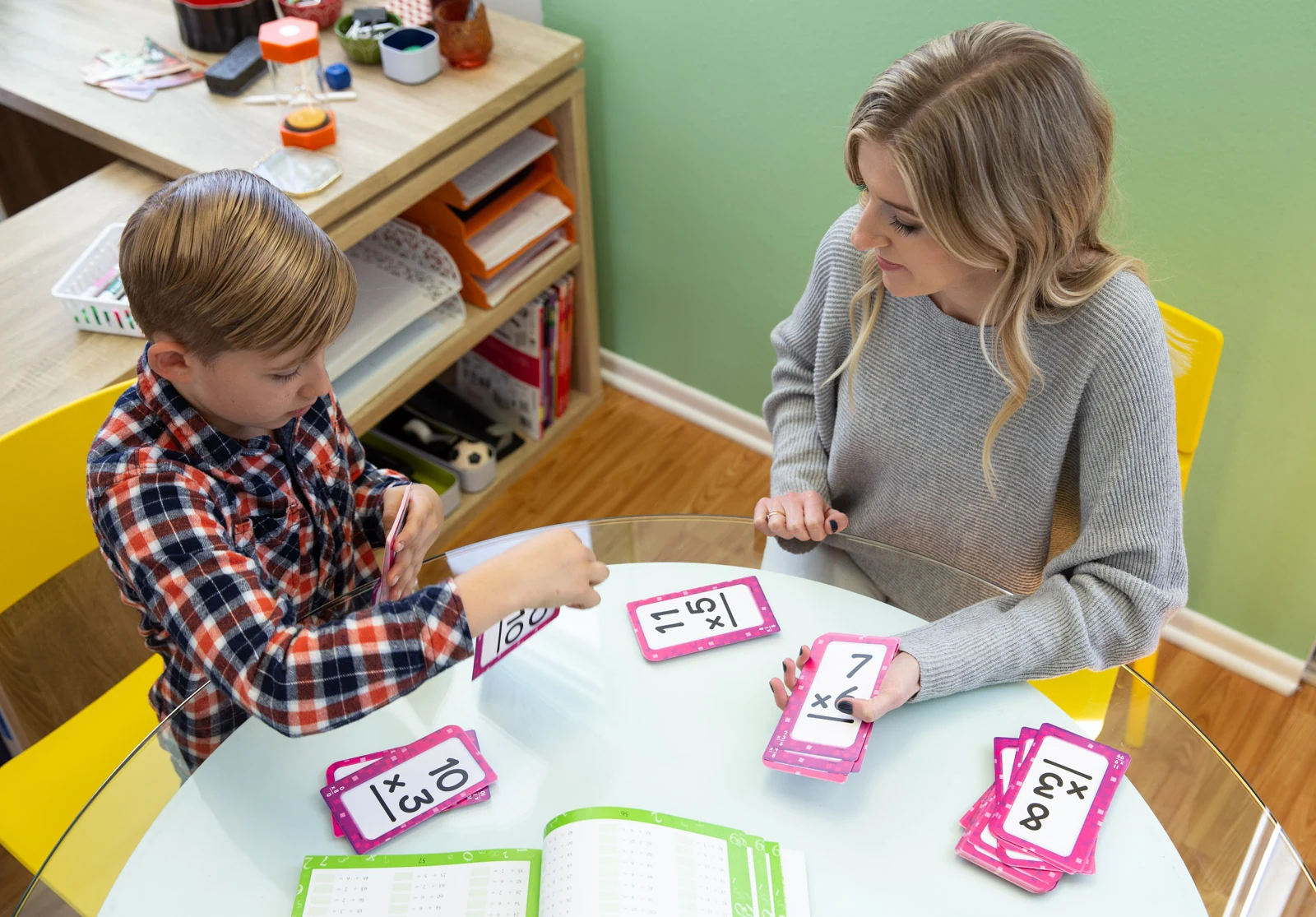 A classroom instruction moment with learning materials.